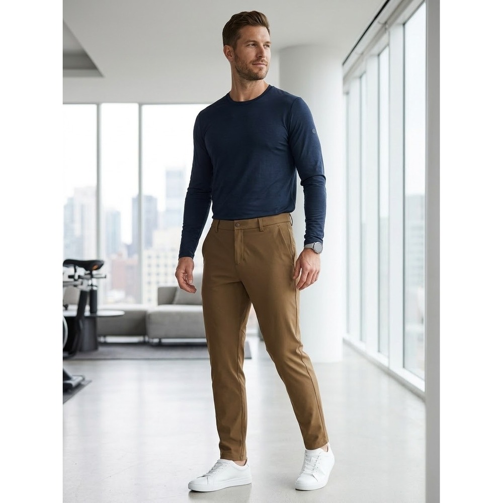 Lululemon Commission Slim Fit Pant Mens 33 Brown Chino Trousers